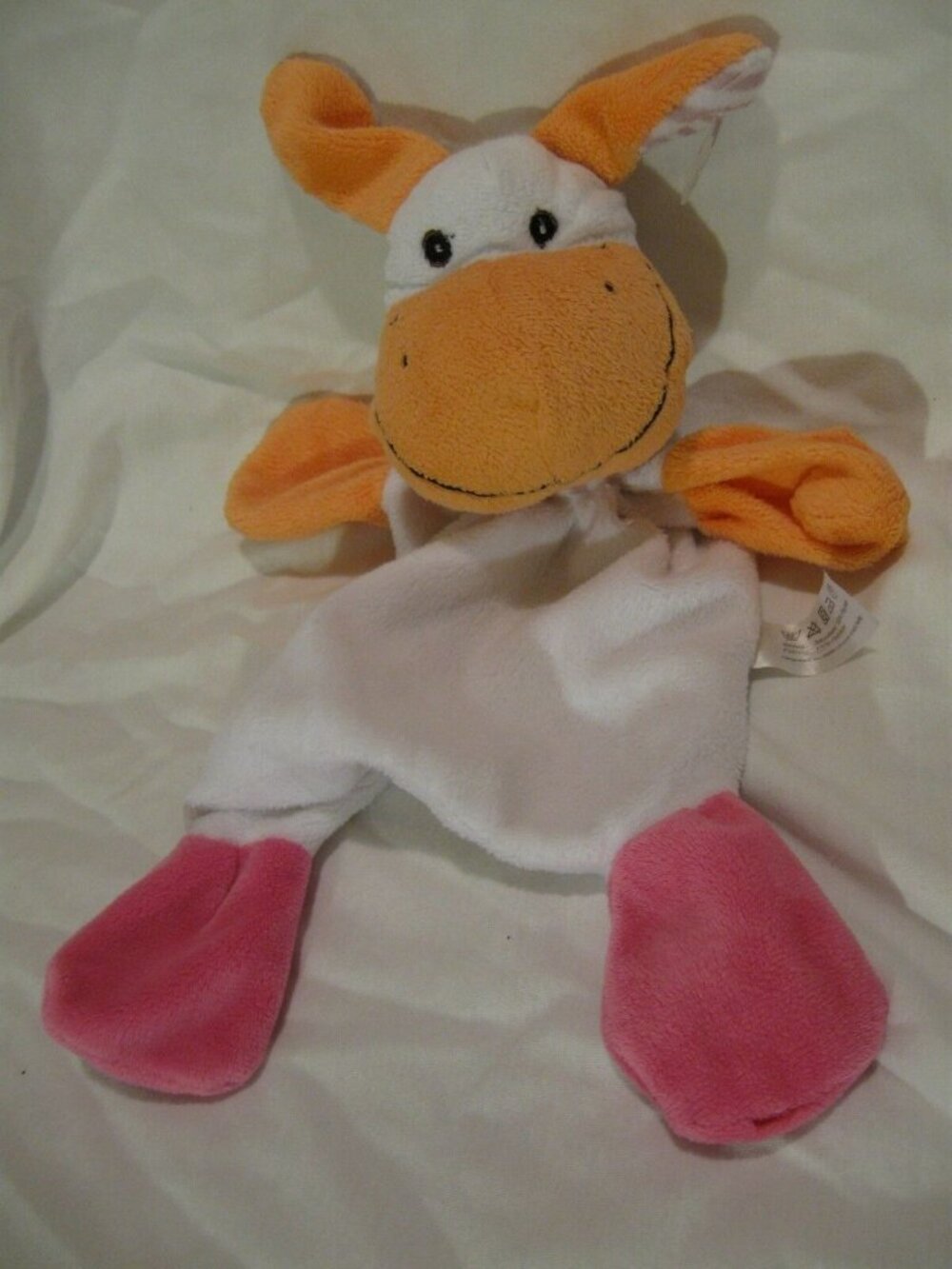 Giraffe Flat Lovey Baby Orange White Pink Purple Stripe Cow  Security Plush EUC